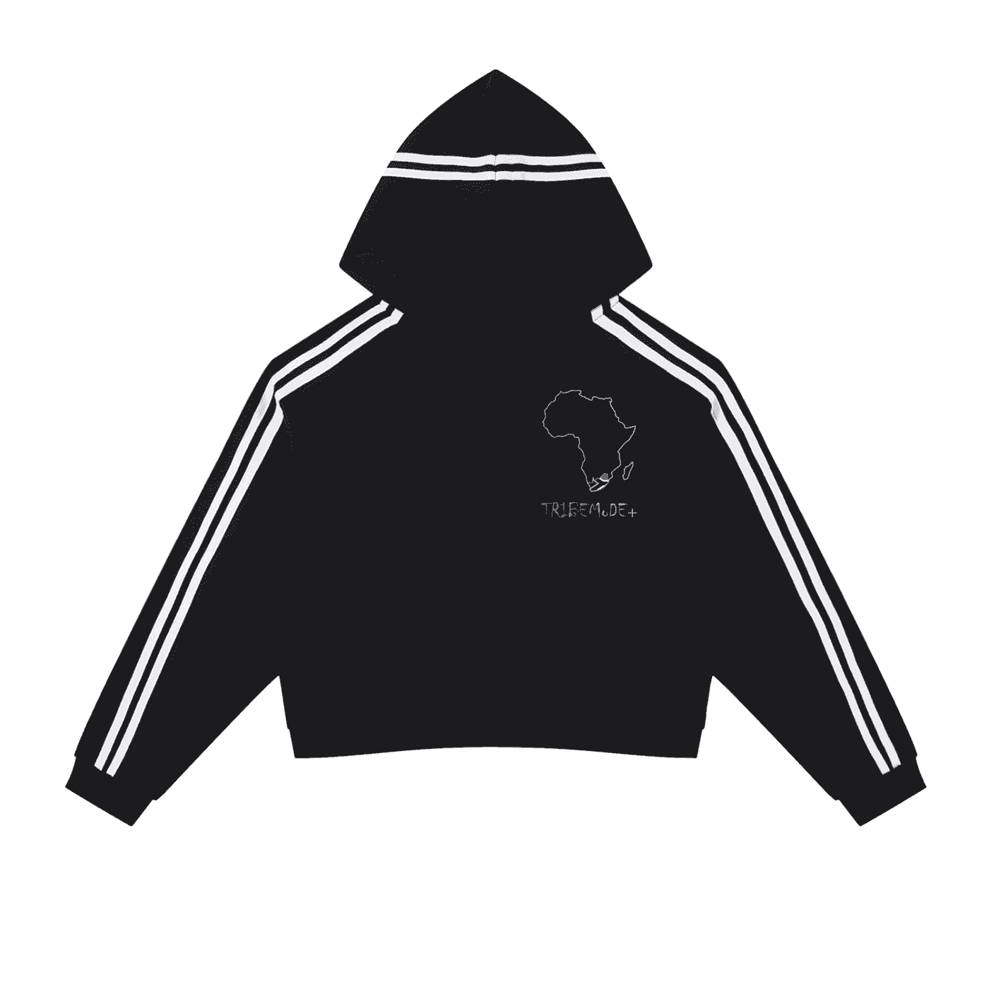 Contrast Side Stripe Cropped Hoodie - Tribemodeplus