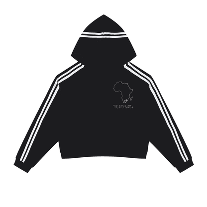 Contrast Side Stripe Cropped Hoodie - Tribemodeplus