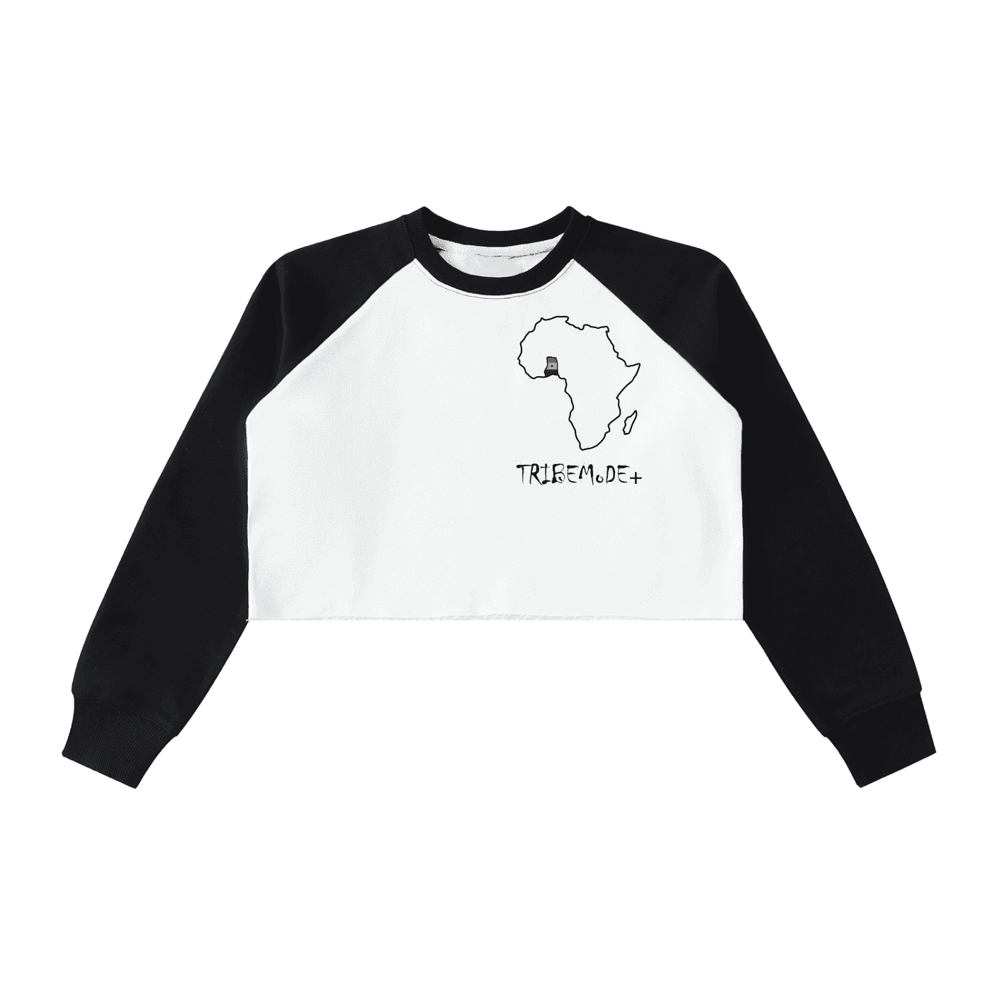 Raw-Hem Color-Block Raglan Crop Sweatshirt - Tribemodeplus