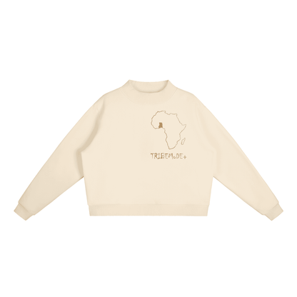 Essential Fleece Mock-Neck Crew Sweatshirt - Tribemodeplus