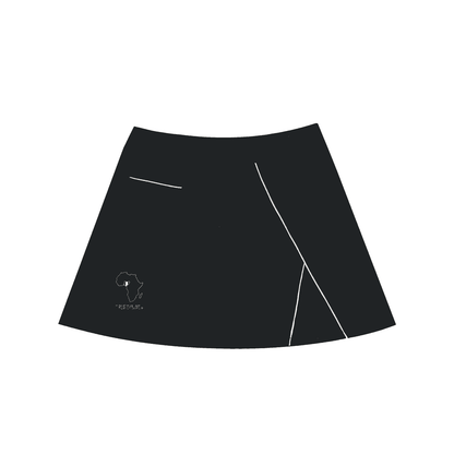 High-Waist Pocketed A-Line Skirt - Tribemodeplus