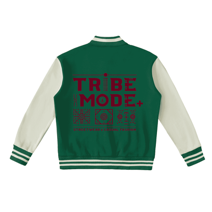 Two-Tone Fleeced Varsity Jacket - Tribemodeplus