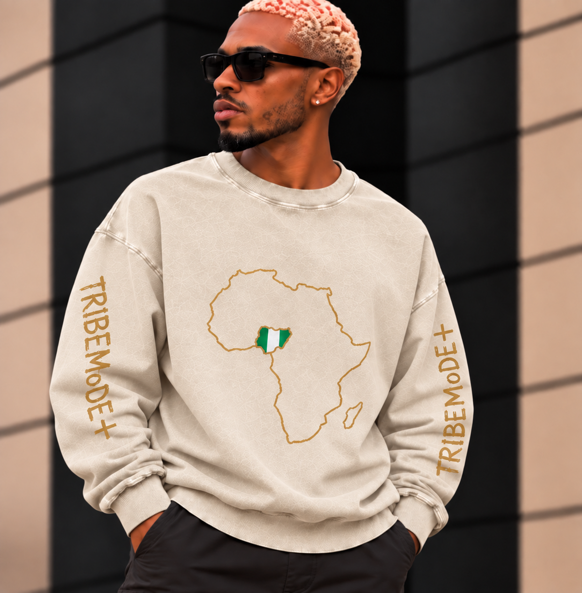 Nigeria Oversized Sweatshirt — Snow Washed