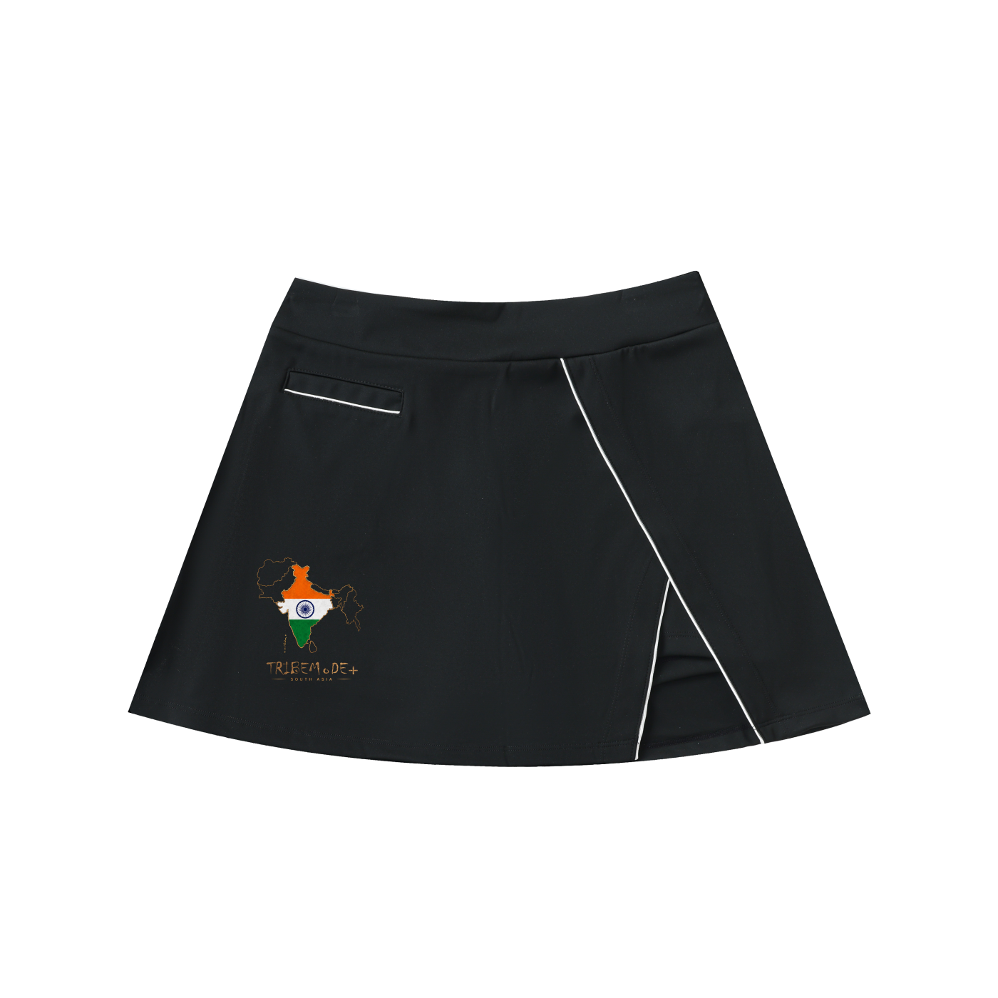 High-Waist Pocketed A-Line Skirt