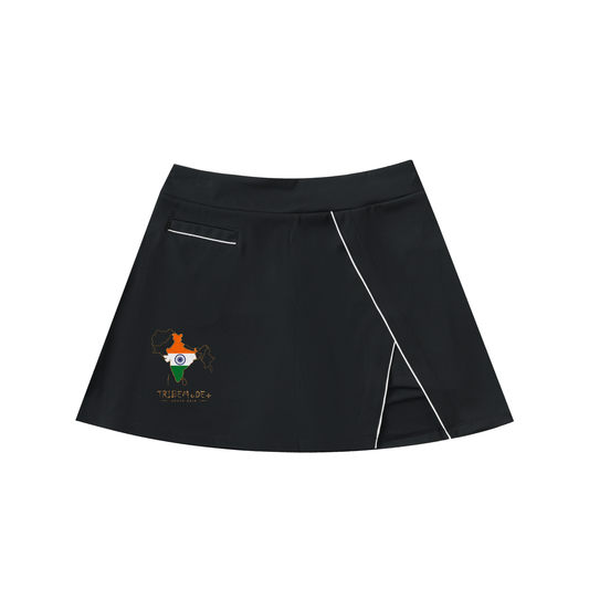 High-Waist Pocketed A-Line Skirt