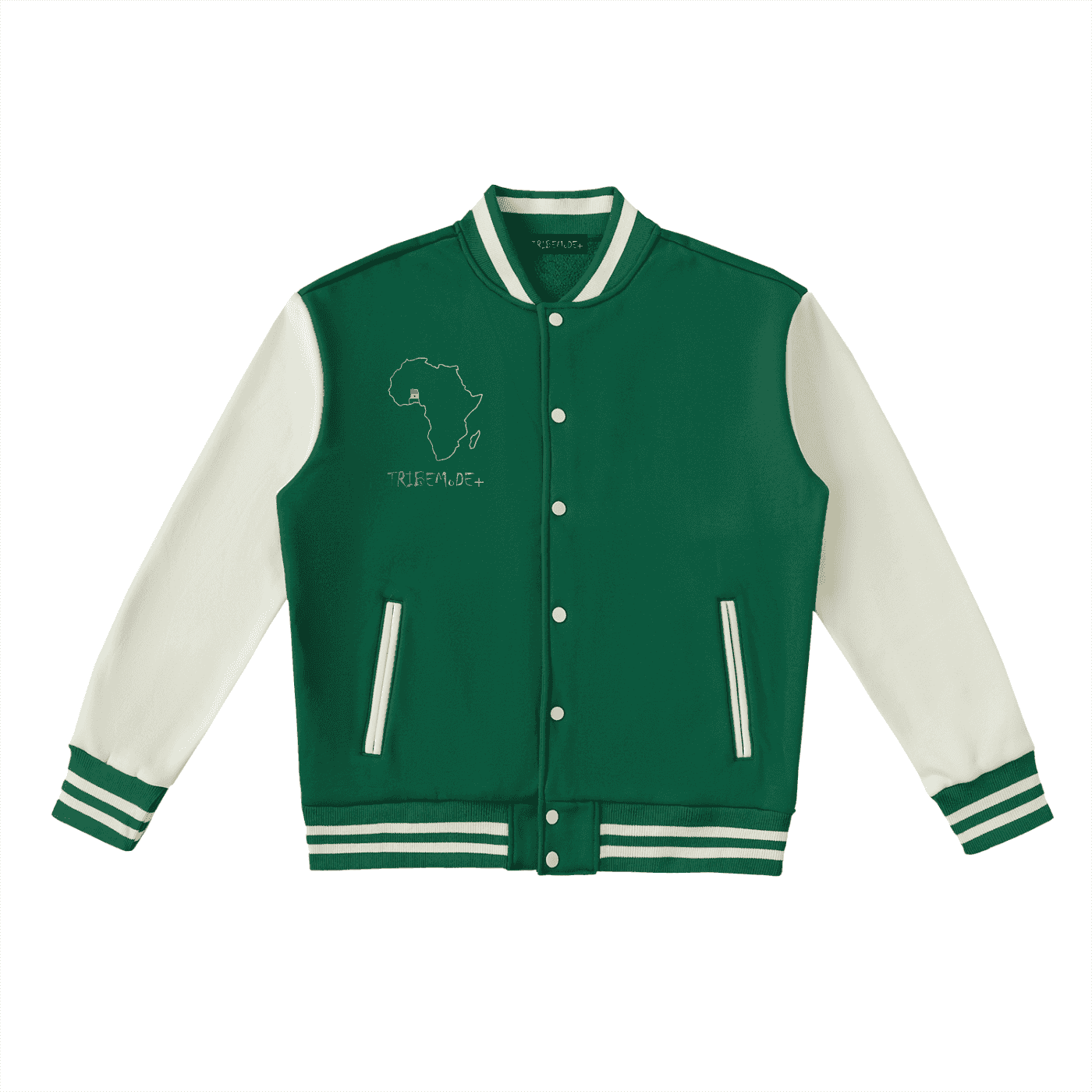 Two-Tone Fleeced Varsity Jacket - Tribemodeplus