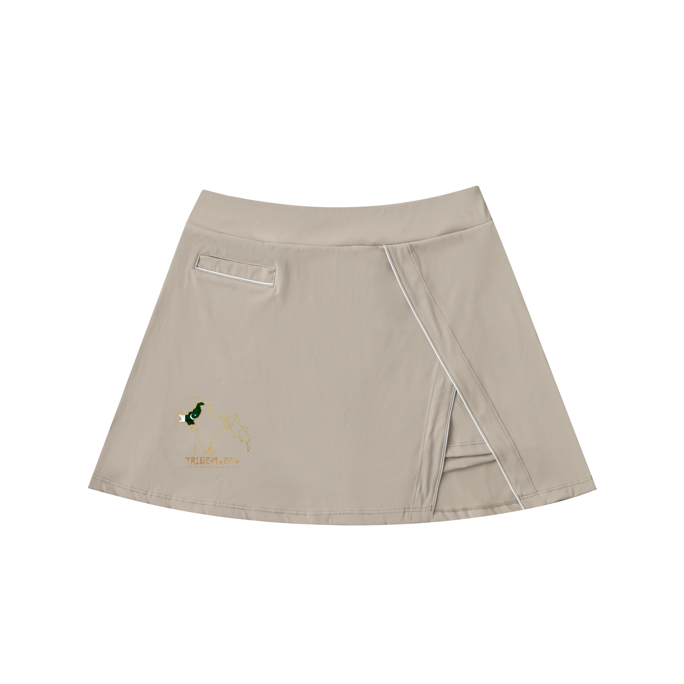High-Waist Pocketed A-Line Skirt