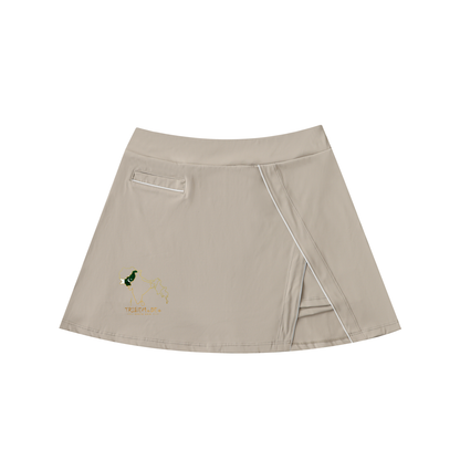 High-Waist Pocketed A-Line Skirt
