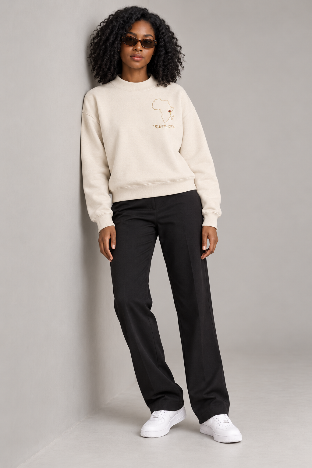 Kenya Sweatshirt — Essential Fleece Mock-Neck Crew