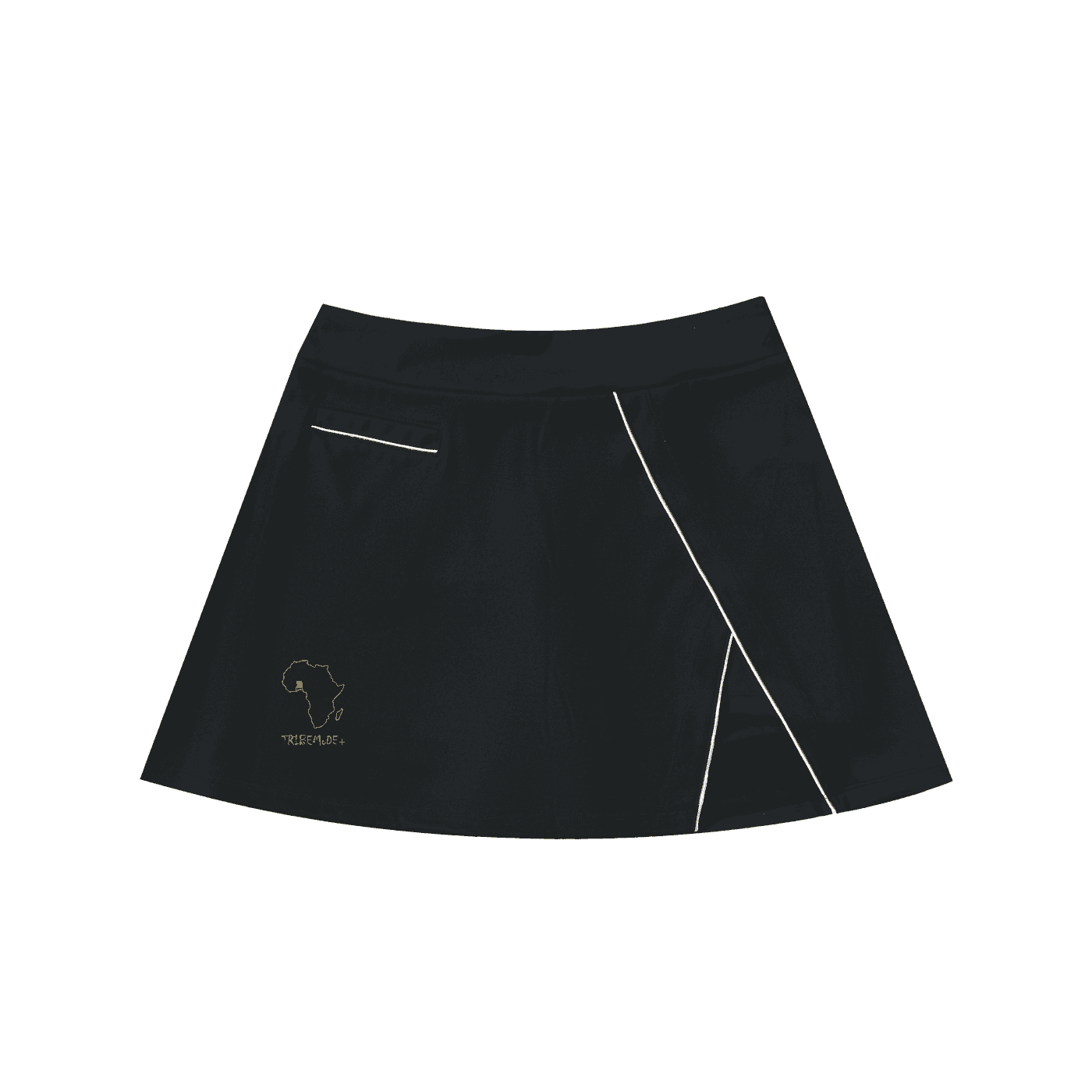 High-Waist Pocketed A-Line Skirt - Tribemodeplus