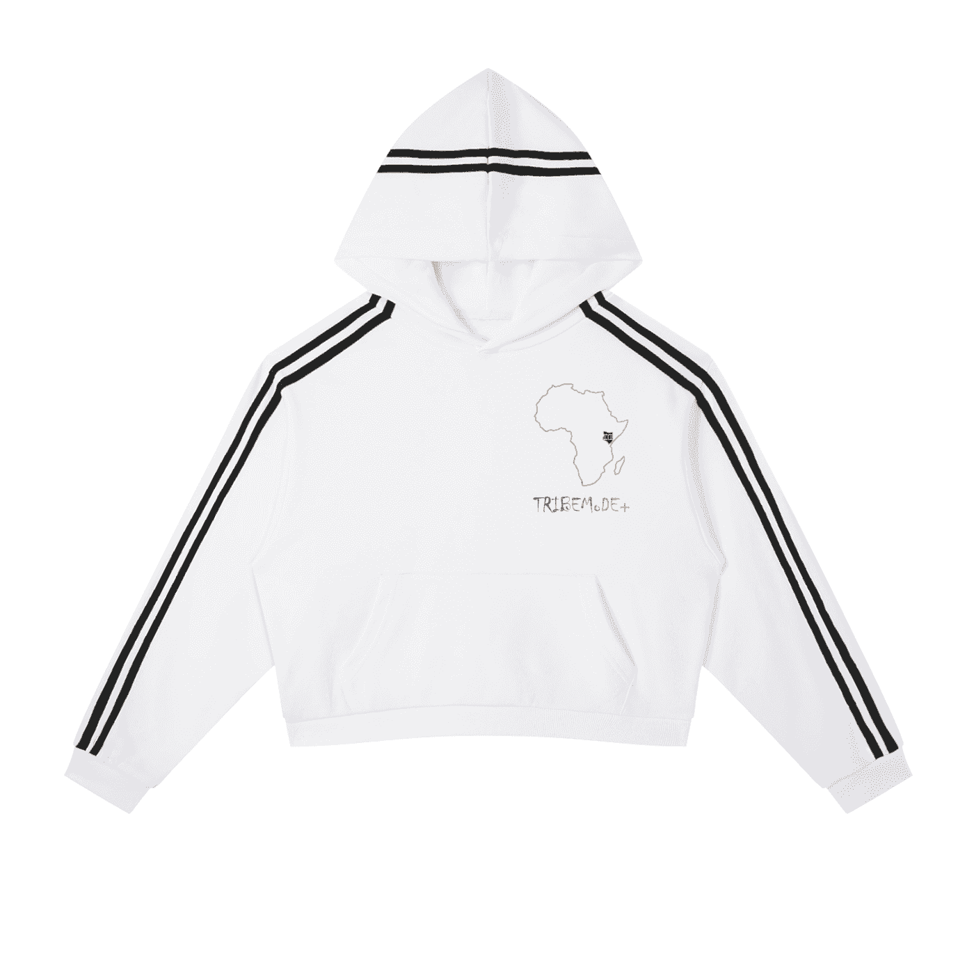 Contrast Side Stripe Cropped Hoodie - Tribemodeplus