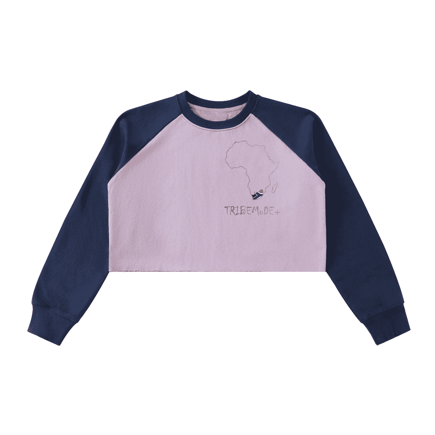 Raw-Hem Color-Block Raglan Crop Sweatshirt - Tribemodeplus