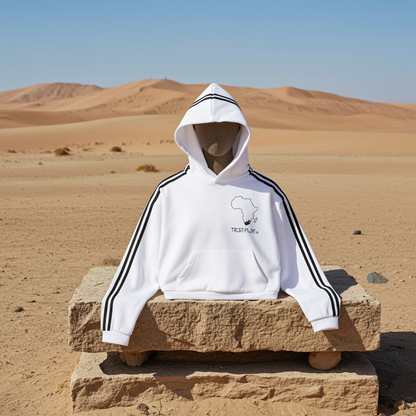 Contrast Side Stripe Cropped Hoodie
