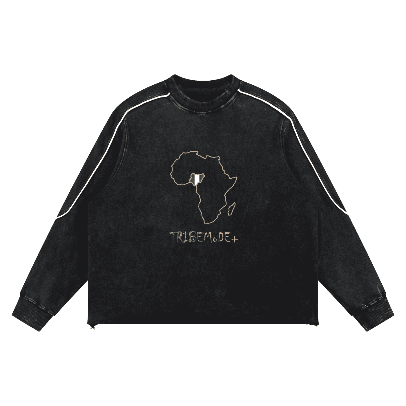 Mineral Wash Piping Raw Hem Sweatshirt - Tribemodeplus