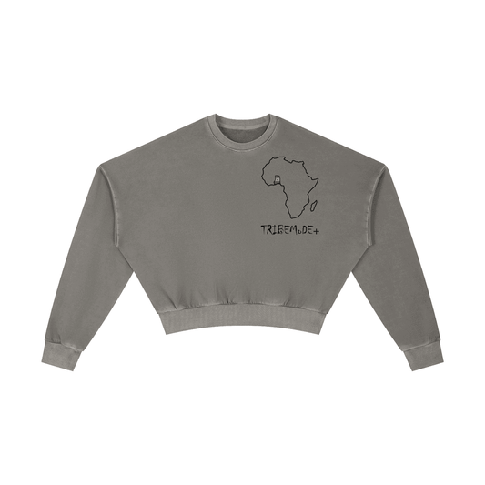 Vintage Washed Cropped Sweatshirt - Tribemodeplus