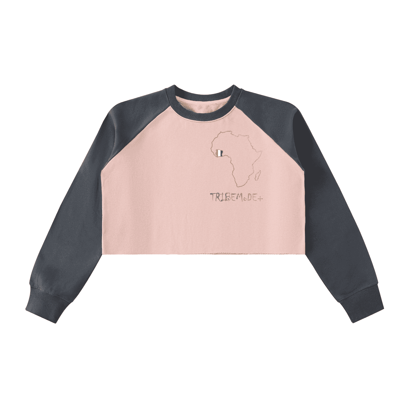 Raw-Hem Color-Block Raglan Crop Sweatshirt - Tribemodeplus