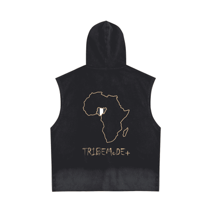 Vintage Washed Zip-Up Hooded Tank Top - Tribemodeplus