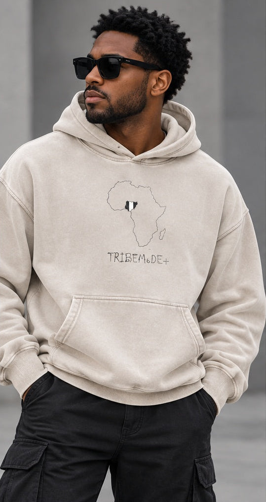 Nigeria Oversized Hoodie — Snow Wash Fleece