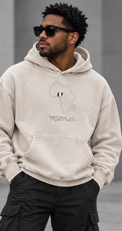 Nigeria Oversized Hoodie — Snow Wash Fleece
