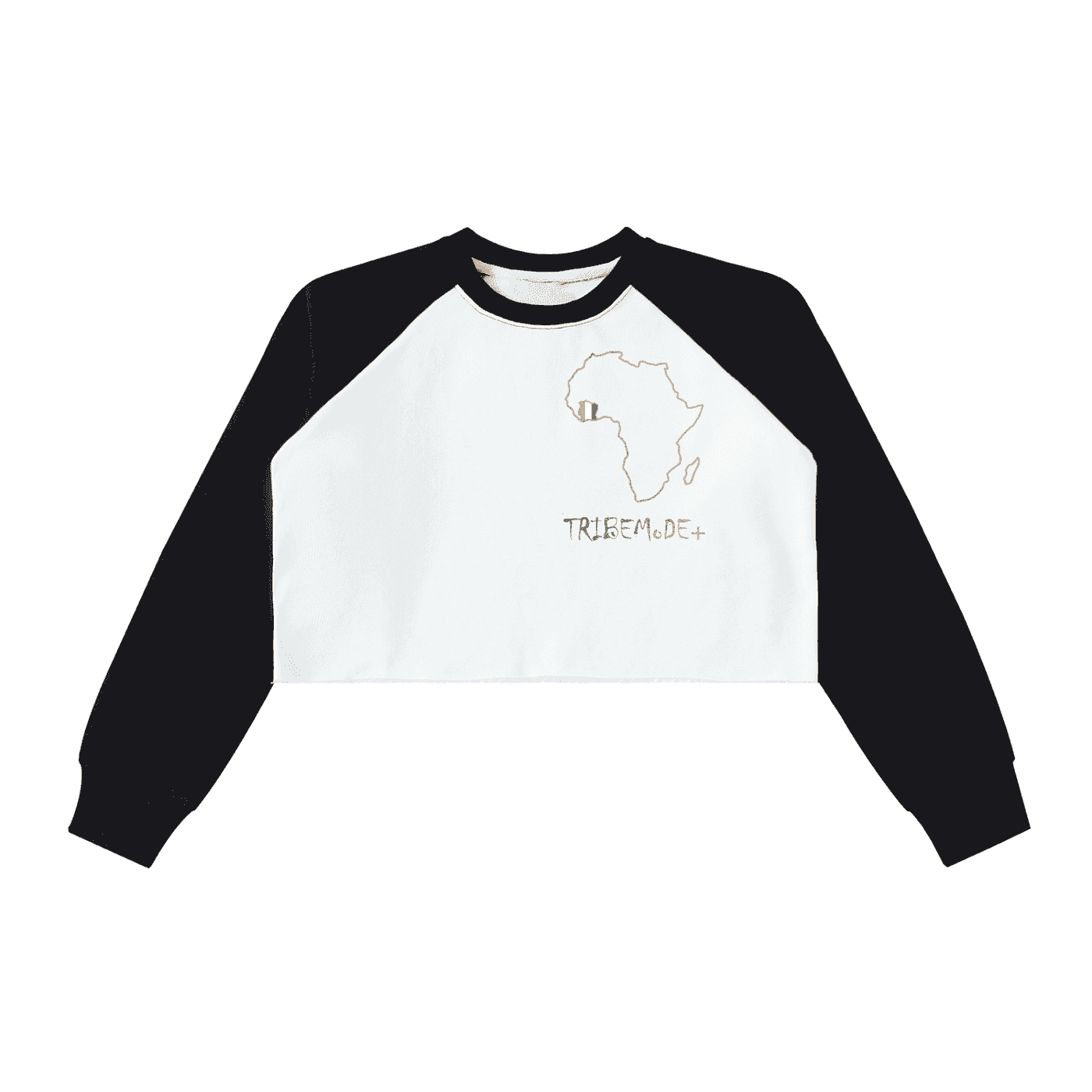 Raw-Hem Color-Block Raglan Crop Sweatshirt - Tribemodeplus