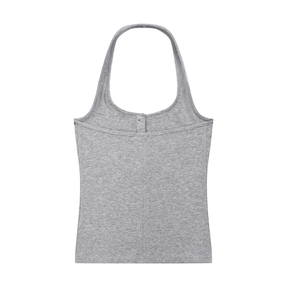 Women's Ribbed Henley Tank Top