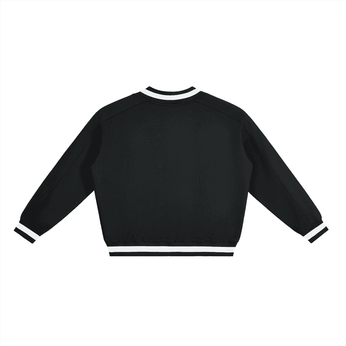 V-Neck Contrast Collar Boxy Sweatshirt - Tribemodeplus
