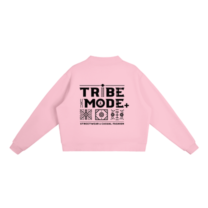 Essential Fleece Mock-Neck Crew Sweatshirt - Tribemodeplus