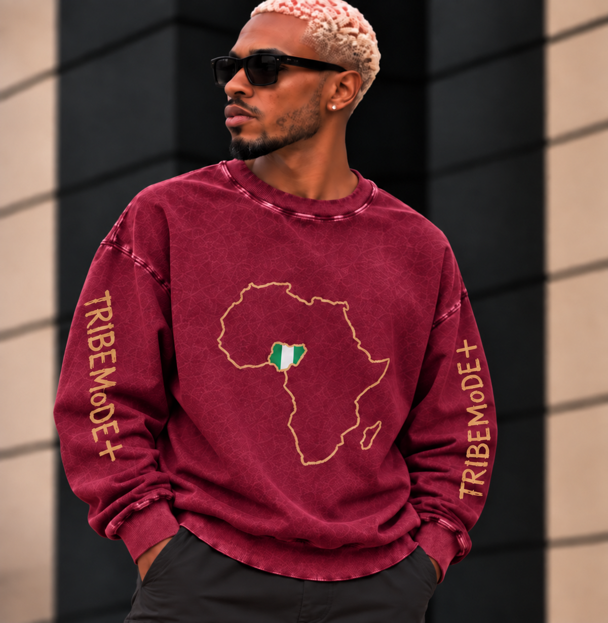 Nigeria Oversized Sweatshirt — Snow Washed