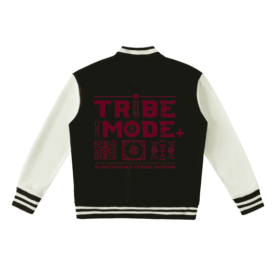 Two-Tone Fleeced Varsity Jacket - Tribemodeplus
