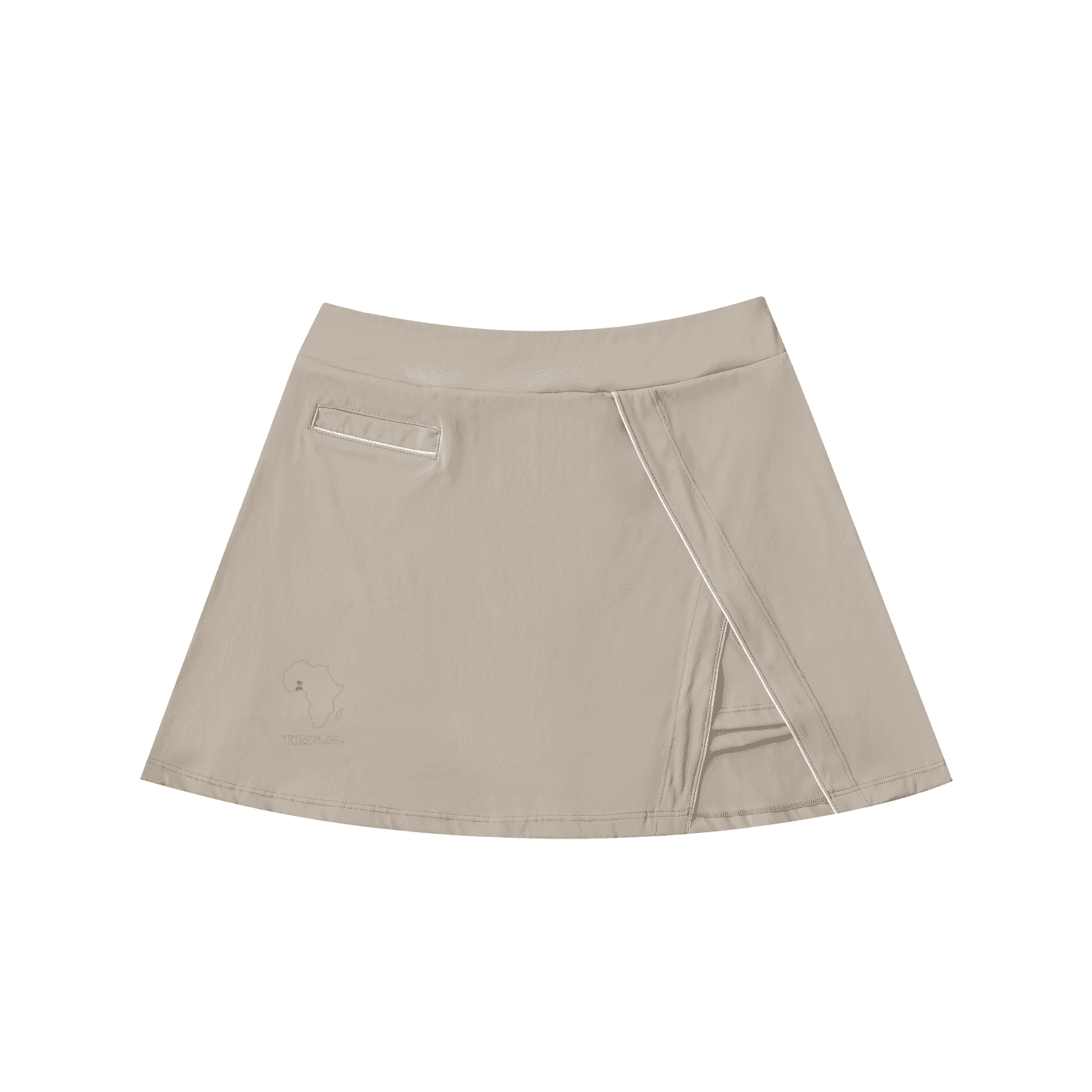 High-Waist Pocketed A-Line Skirt - Tribemodeplus