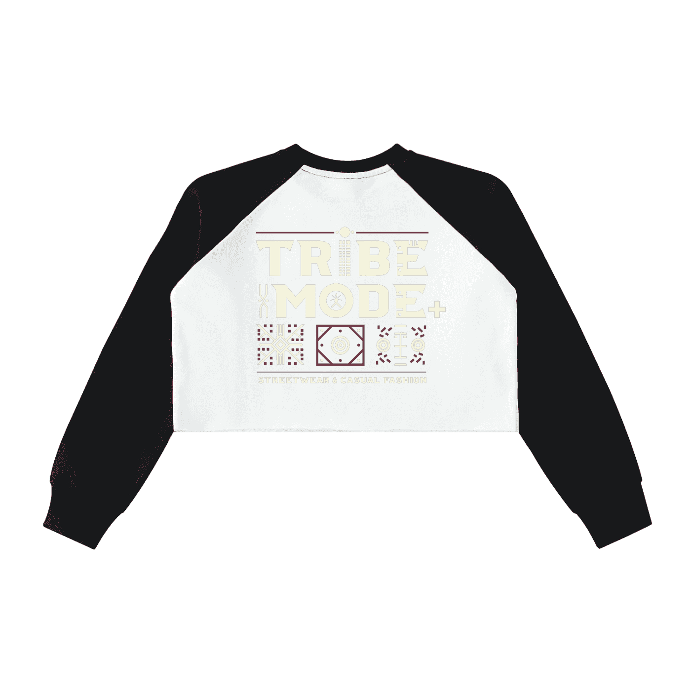Raw-Hem Color-Block Raglan Crop Sweatshirt - Tribemodeplus