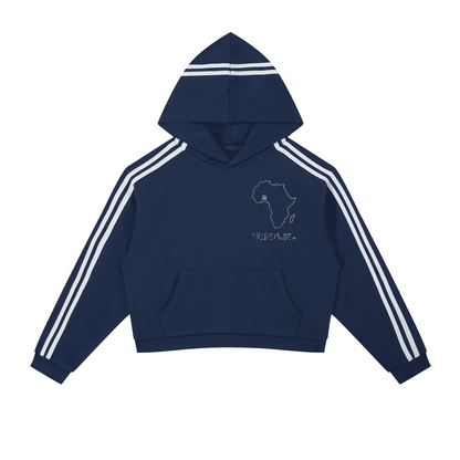 Contrast Side Stripe Cropped Hoodie - Tribemodeplus