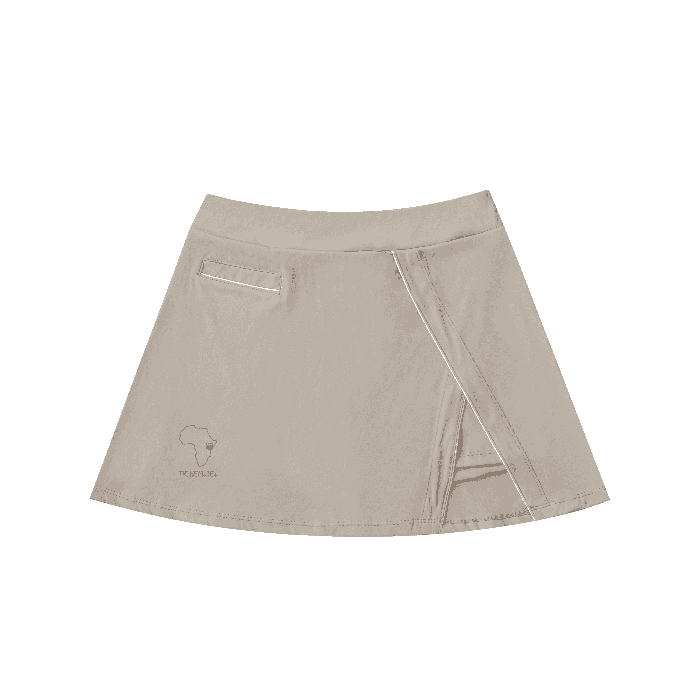 High-Waist Pocketed A-Line Skirt - Tribemodeplus