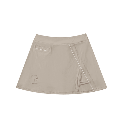 High-Waist Pocketed A-Line Skirt - Tribemodeplus