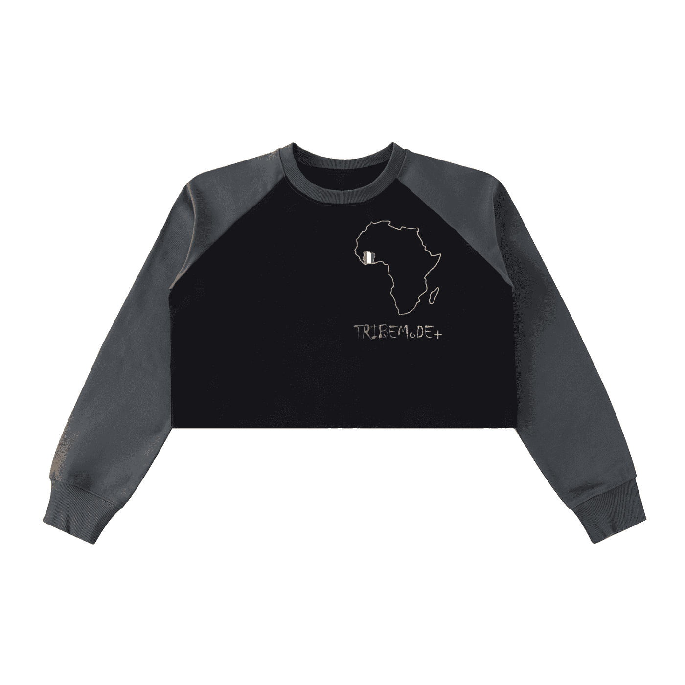 Raw-Hem Color-Block Raglan Crop Sweatshirt - Tribemodeplus