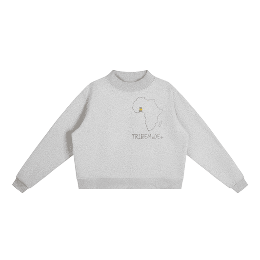 Essential Fleece Mock-Neck Crew Sweatshirt - Tribemodeplus