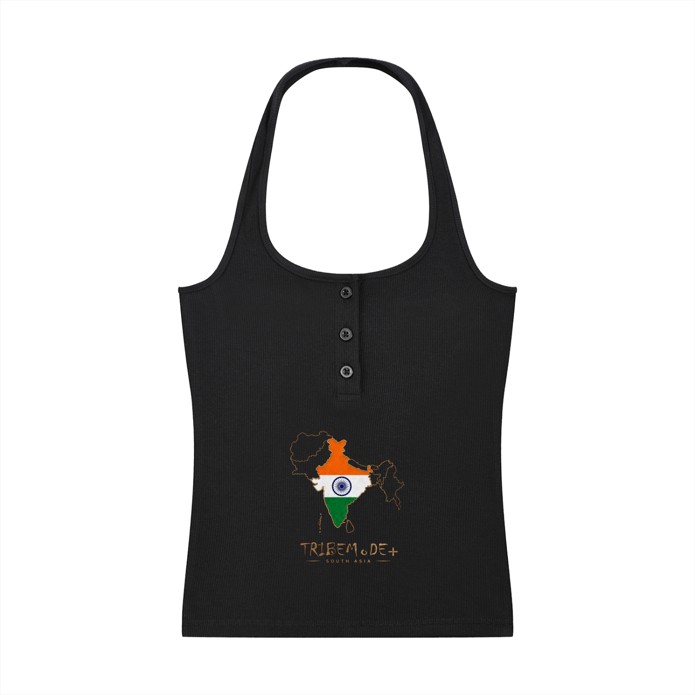 Women's Ribbed Henley Tank Top