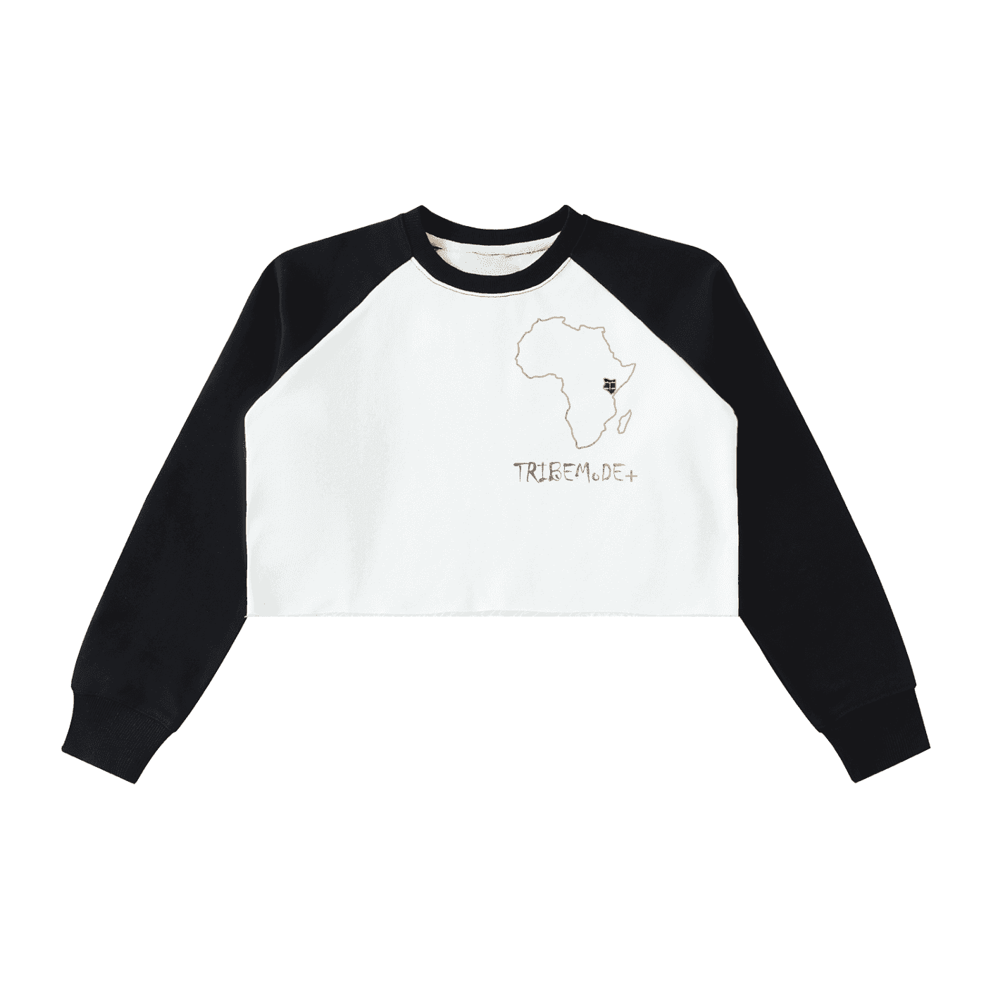 Raw-Hem Color-Block Raglan Crop Sweatshirt - Tribemodeplus