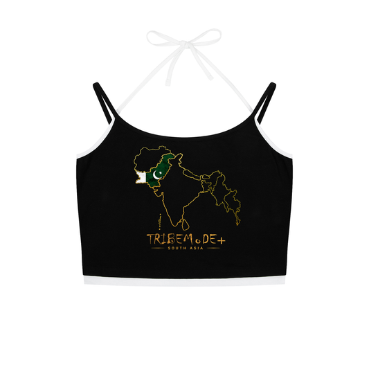Contrast Binding Halter Tank Top