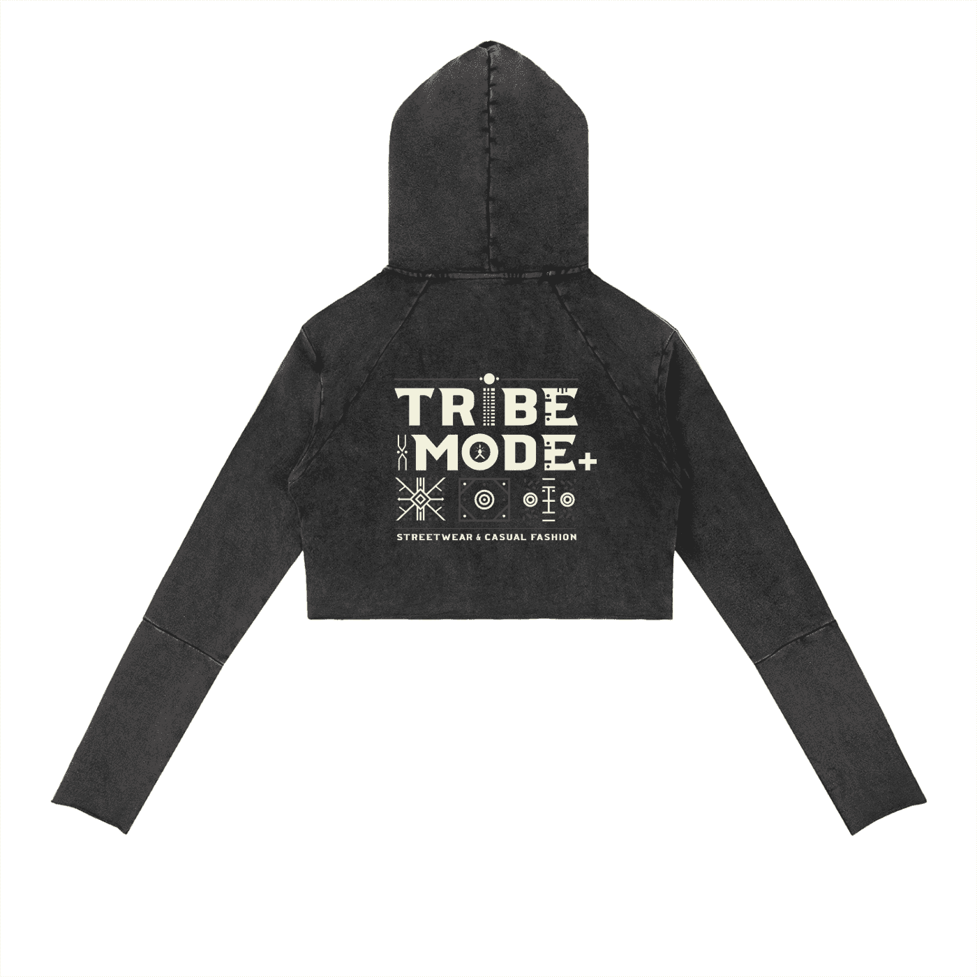 Vintage Washed Raw Edge Hoodie - Tribemodeplus