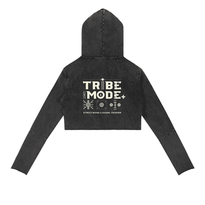 Vintage Washed Raw Edge Hoodie - Tribemodeplus