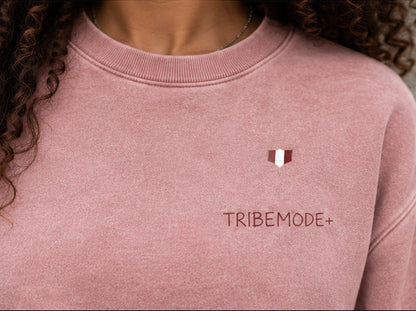 Nigeria Cropped Sweatshirt — Snow Washed Raw Edge