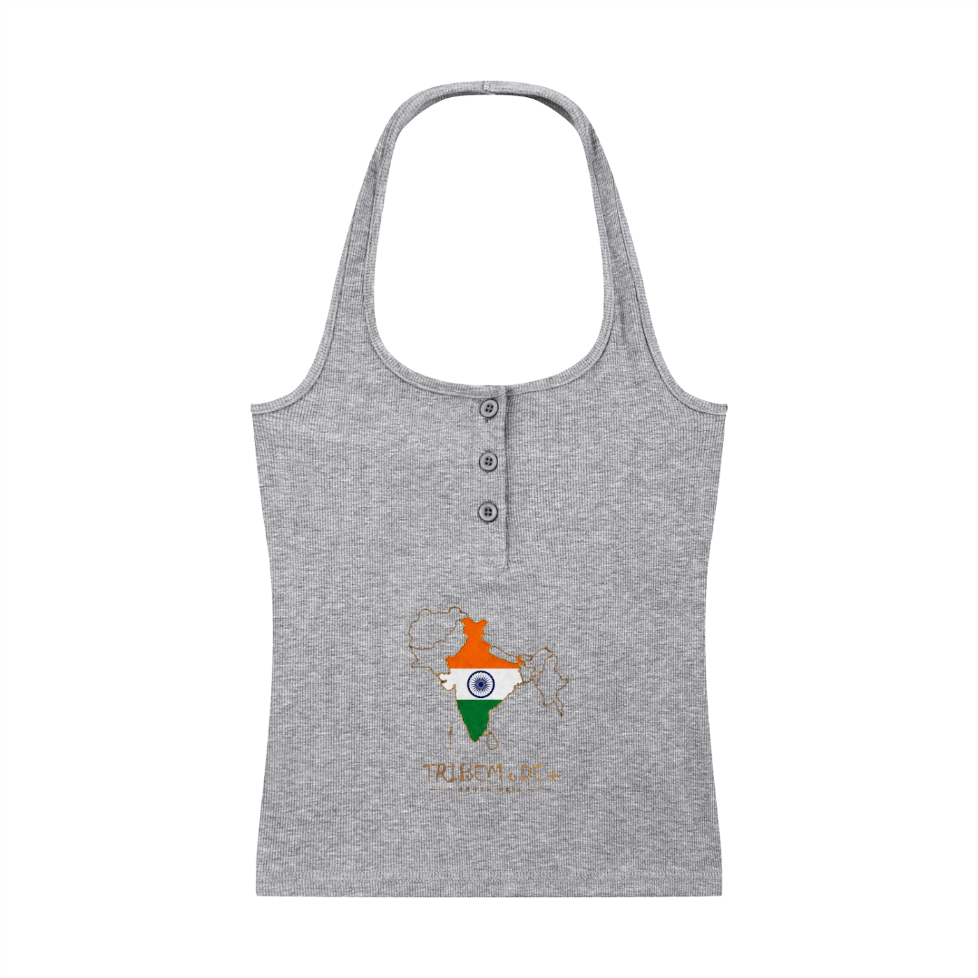 Women's Ribbed Henley Tank Top