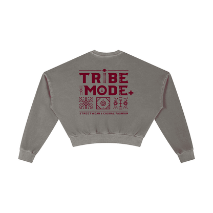 Vintage Washed Cropped Sweatshirt - Tribemodeplus