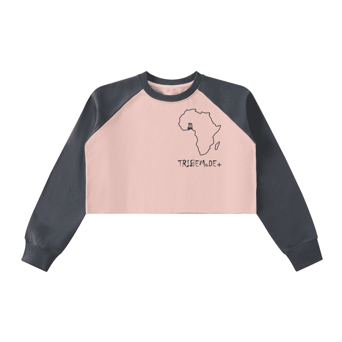 Raw-Hem Color-Block Raglan Crop Sweatshirt - Tribemodeplus