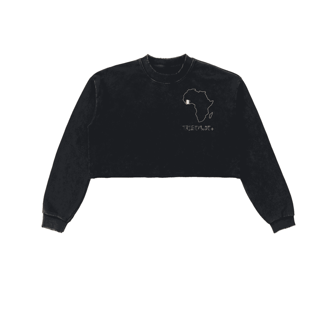 Snow Washed Raw Edge Cropped Sweatshirt - Tribemodeplus