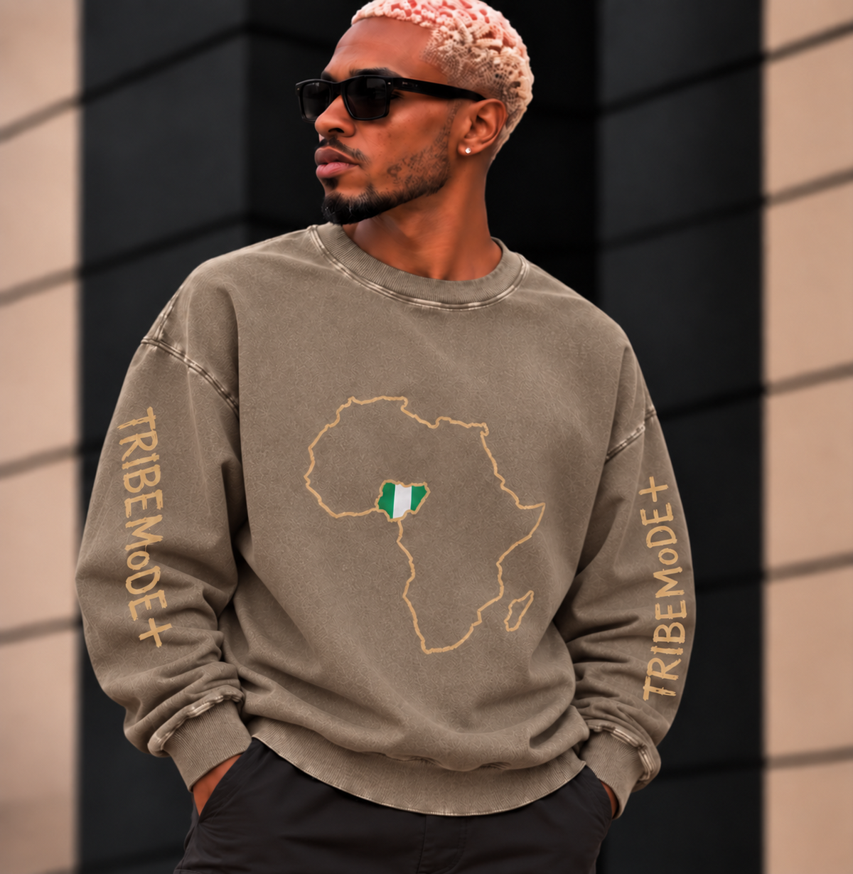 Nigeria Oversized Sweatshirt — Snow Washed
