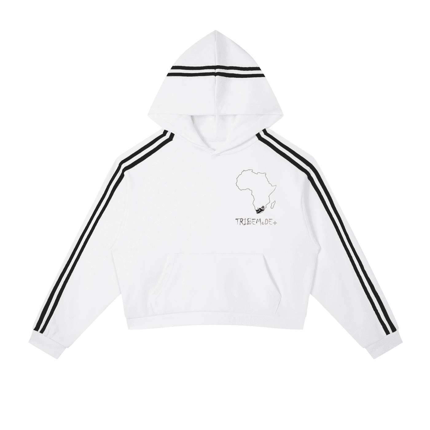 Contrast Side Stripe Cropped Hoodie - Tribemodeplus