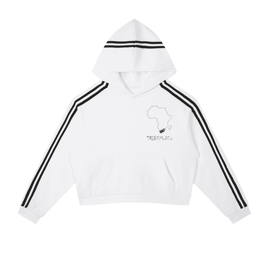 Contrast Side Stripe Cropped Hoodie - Tribemodeplus