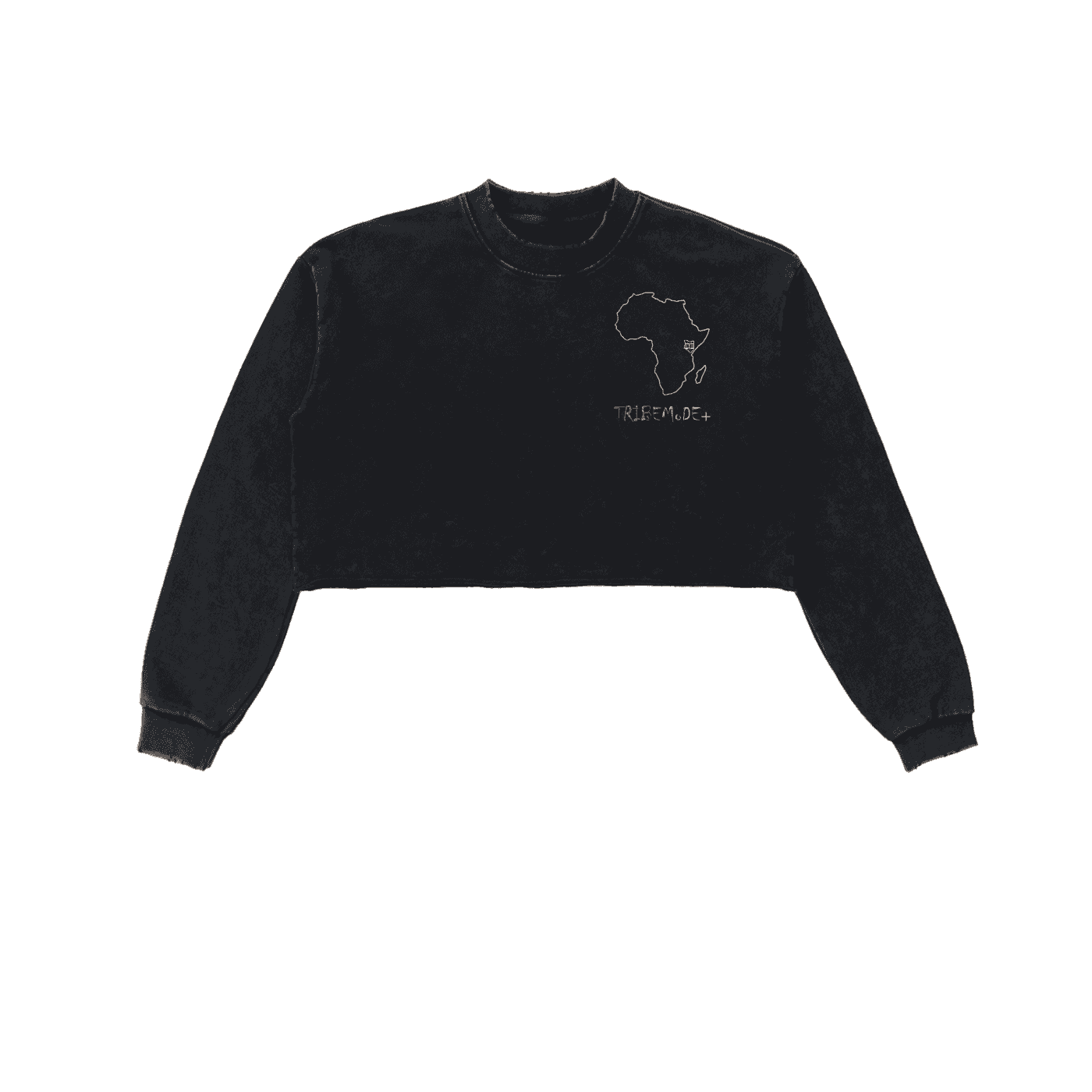 Snow Washed Raw Edge Cropped Sweatshirt - Tribemodeplus